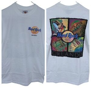 Vintage 90s Hard Rock Cafe‎ Orlando Graphic T Shirt Medium White